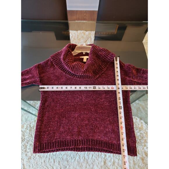 Michael Kors Sweater Womens XS Purple Polyester Knit Funnel Neck Super Soft - Picture 8 of 11